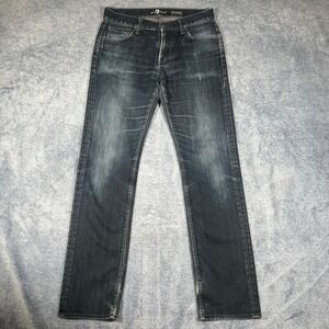 7 For All Mankind‎ Slimmy Mens Dark Wash Slim Fit Jeans Size 32 Made in USA